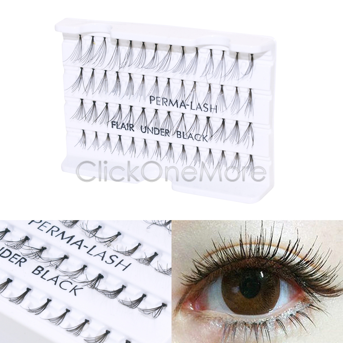 MON 56 X 4 Sizes Individual Fake False Eyelashes Flare Cluster 8/10